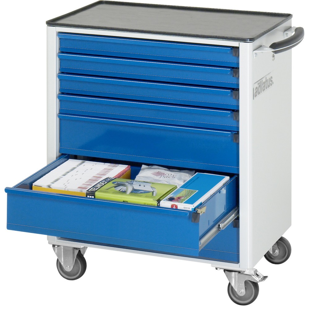 Produktabbildung Nr. 1: RAU Chariot pour outils série adlatus 700, HxLxP 860 x 700 x 510 mm, 7 tiroirs 4 x 130, 3 x 260 mm, Plan de travail en métal