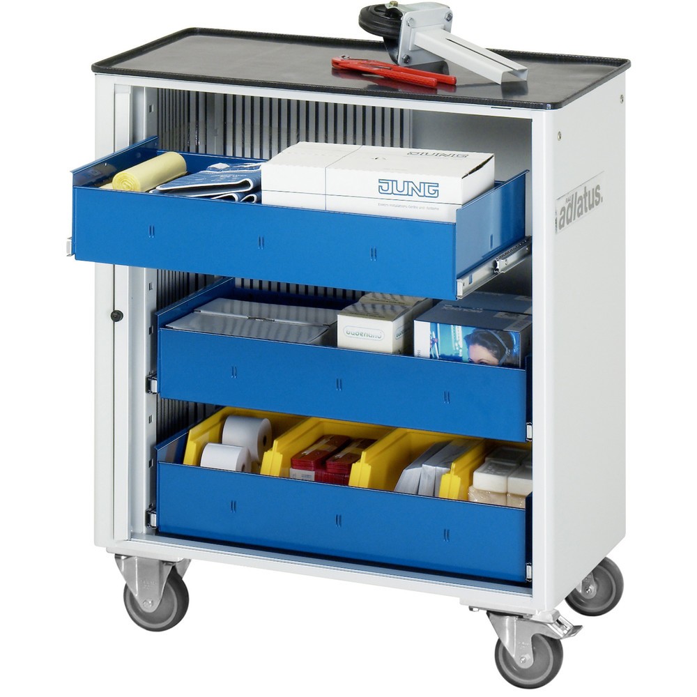Produktabbildung Nr. 1: RAU Chariot pour outils série adlatus 700, HxLxP 860 x 725 x 400 mm, 3 tiroirs 3 x 105 mm, Plan de travail en métal