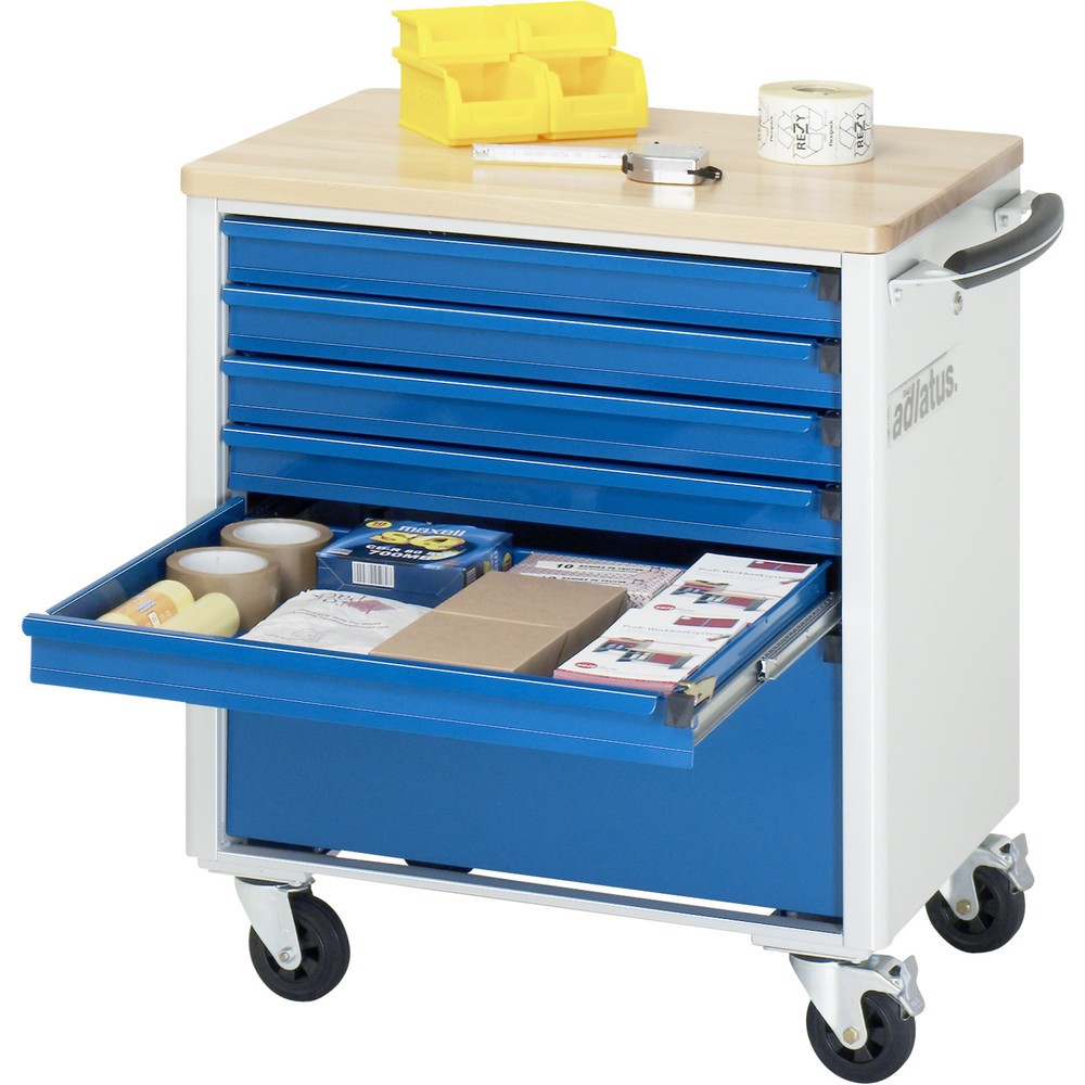 Produktabbildung Nr. 1: RAU Chariot pour outils série adlatus 700, HxLxP 790 x 700 x 510 mm, 6 tiroirs 5 x 65, 1 x 260 mm, Plan de travail en hêtre