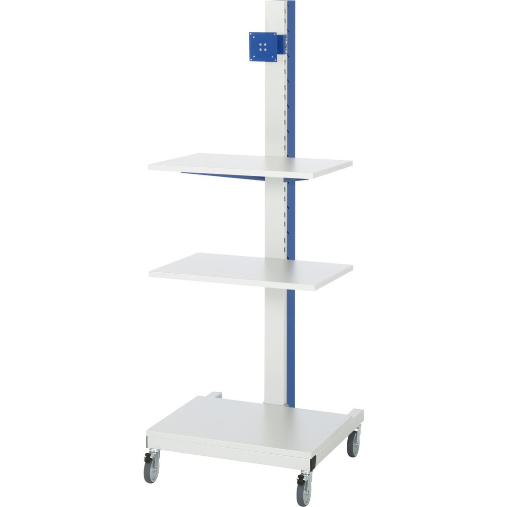 Produktabbildung Nr. 1: RAU Colonne porte-PC, HxlxP 1 770 x 650 x 650 mm, avec support pour écran plat et jeu de roulettes