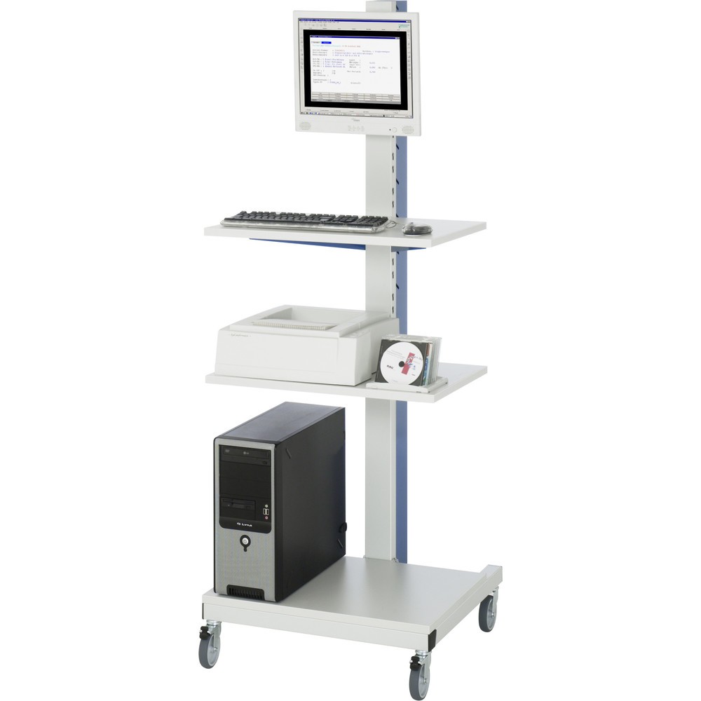 Produktabbildung Nr. 4: RAU Colonne porte-PC, HxlxP 1 770 x 650 x 650 mm, avec support pour écran plat et jeu de roulettes