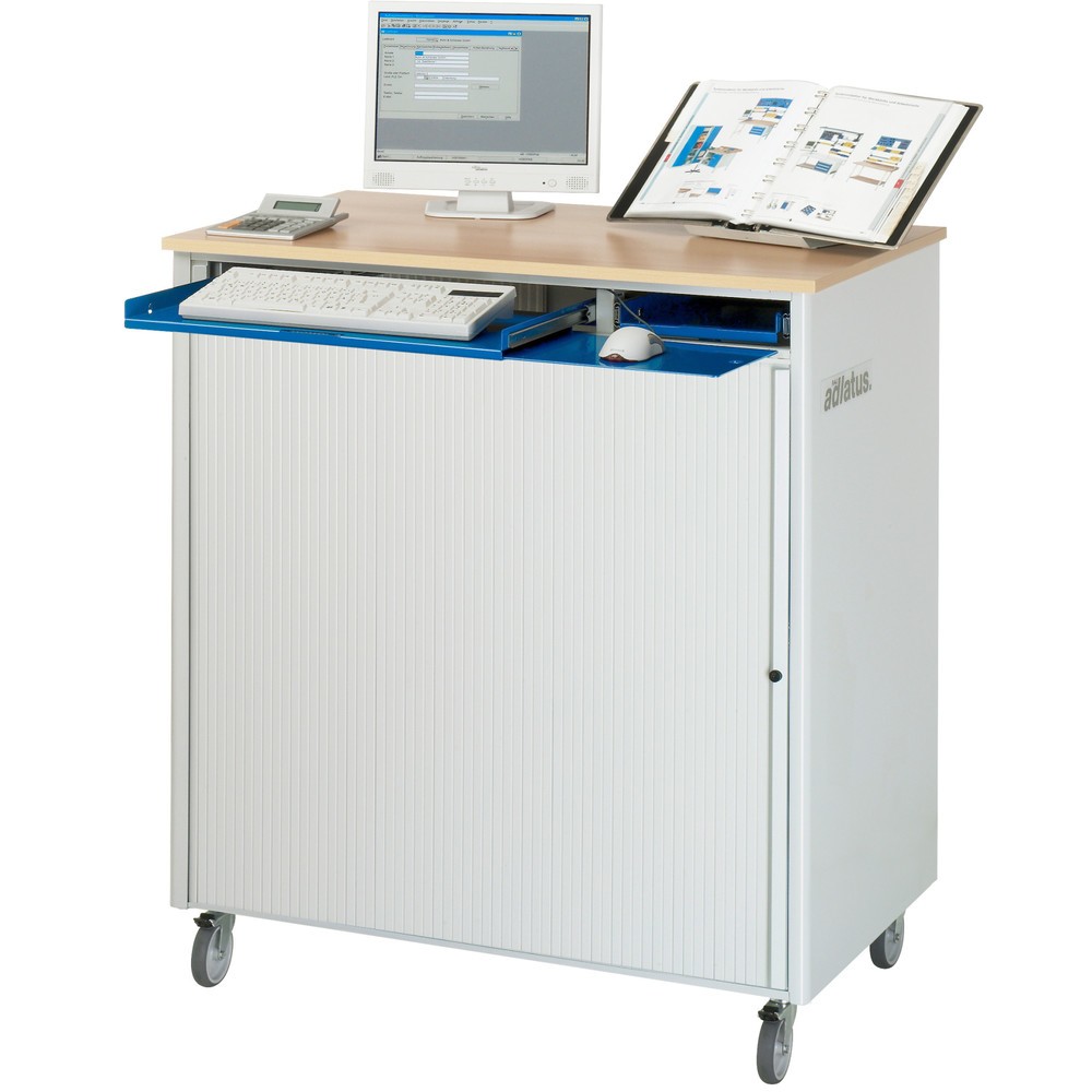 Produktabbildung Nr. 3: RAU Computer-Stationen, HxBxT 1.100 x 1.030 x 660 mm, Buche Dekor Arbeitsplatte, mit Rolladen, Steckdosenleiste, Schublade