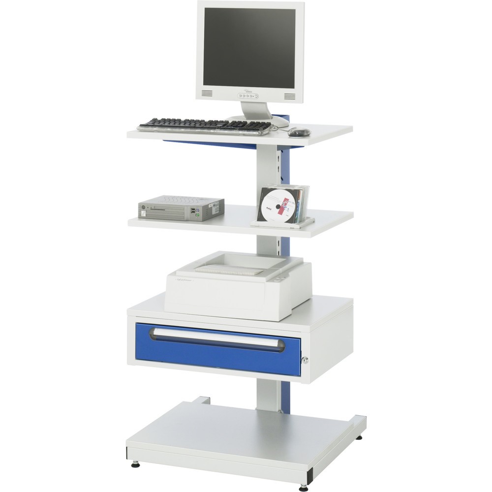 Produktabbildung Nr. 4: RAU Computer-Ständer, HxT: 1.140 x 650 mm, Schubladen 1 x 120 mm, stationär