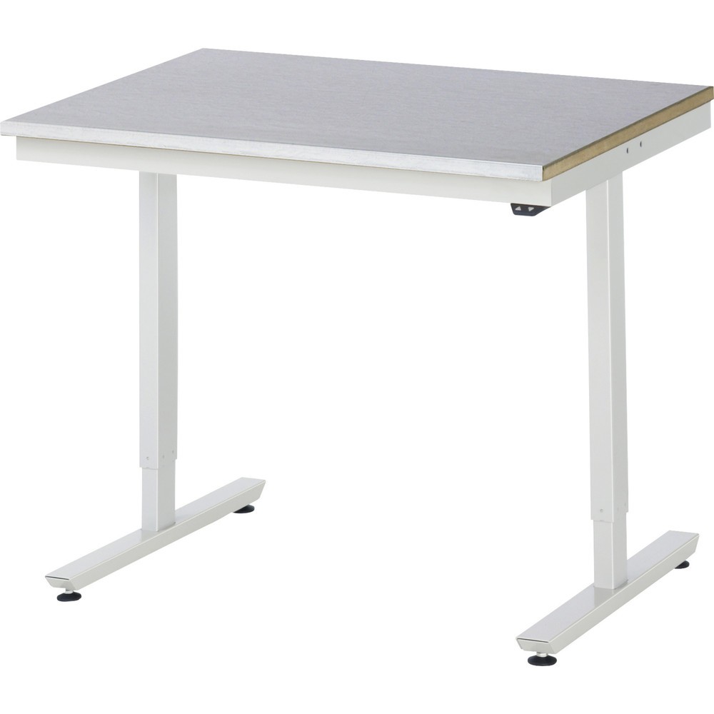 Produktabbildung: RAU elektrisch höhenverstellbarer Werktisch Serie adlatus 150, HxBxT 720-1.120 x 1.000 x 800 mm, Arbeitsplatte Stahlblech-Belag