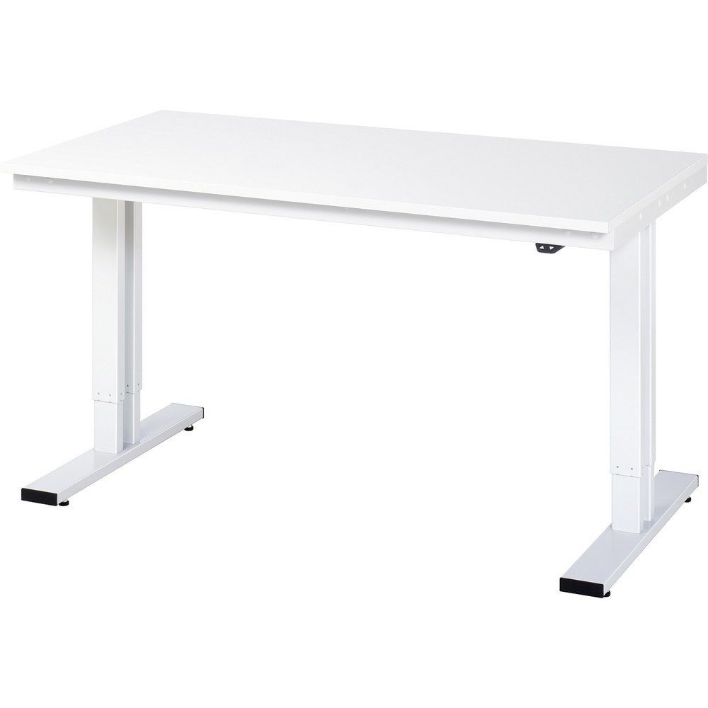 Produktabbildung: RAU elektrisch höhenverstellbarer Werktisch Serie adlatus 300, HxBxT 720-1.120 x 1.500 x 800 mm, melaminharzbeschichtete Arbeitsplatte