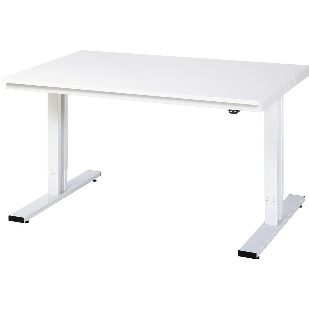Produktabbildung: RAU elektrisch höhenverstellbarer Werktisch Serie adlatus 300, HxBxT 720-1.120 x 1.500 x 1.000 mm, melaminharzbeschichtete EGB-Arbeitsplatte