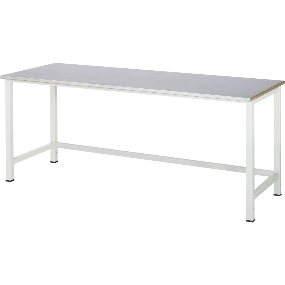 Illustration du produit: RAU Établi 900, HxlxP 825 x 2 500 x 800 mm, Plan de travail avec revêtement en tôle d'acier