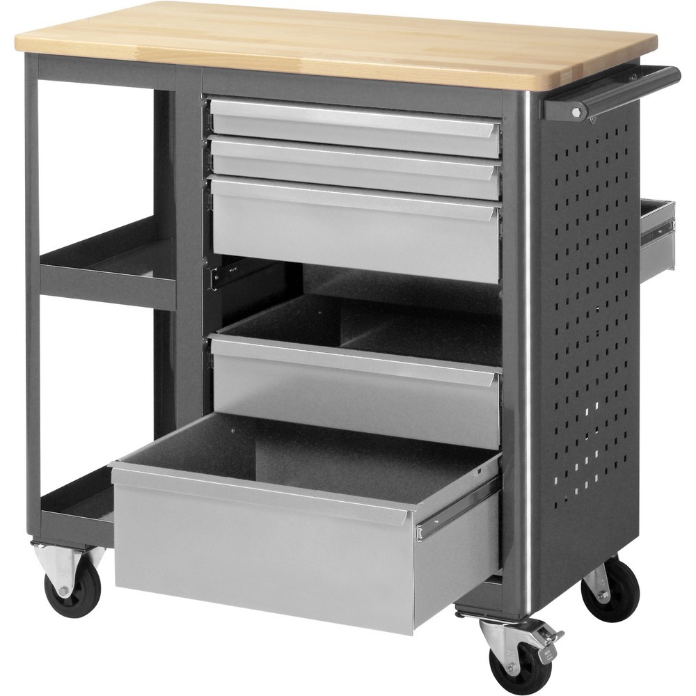 Produktabbildung Nr. 2: RAU Établi à roulettes Série adlatus, HxlxP 950 x 960 x 450 mm, 6 tiroirs 2 x 65, 3 x 125, 1 x 90 mm, plan de travail en hêtre