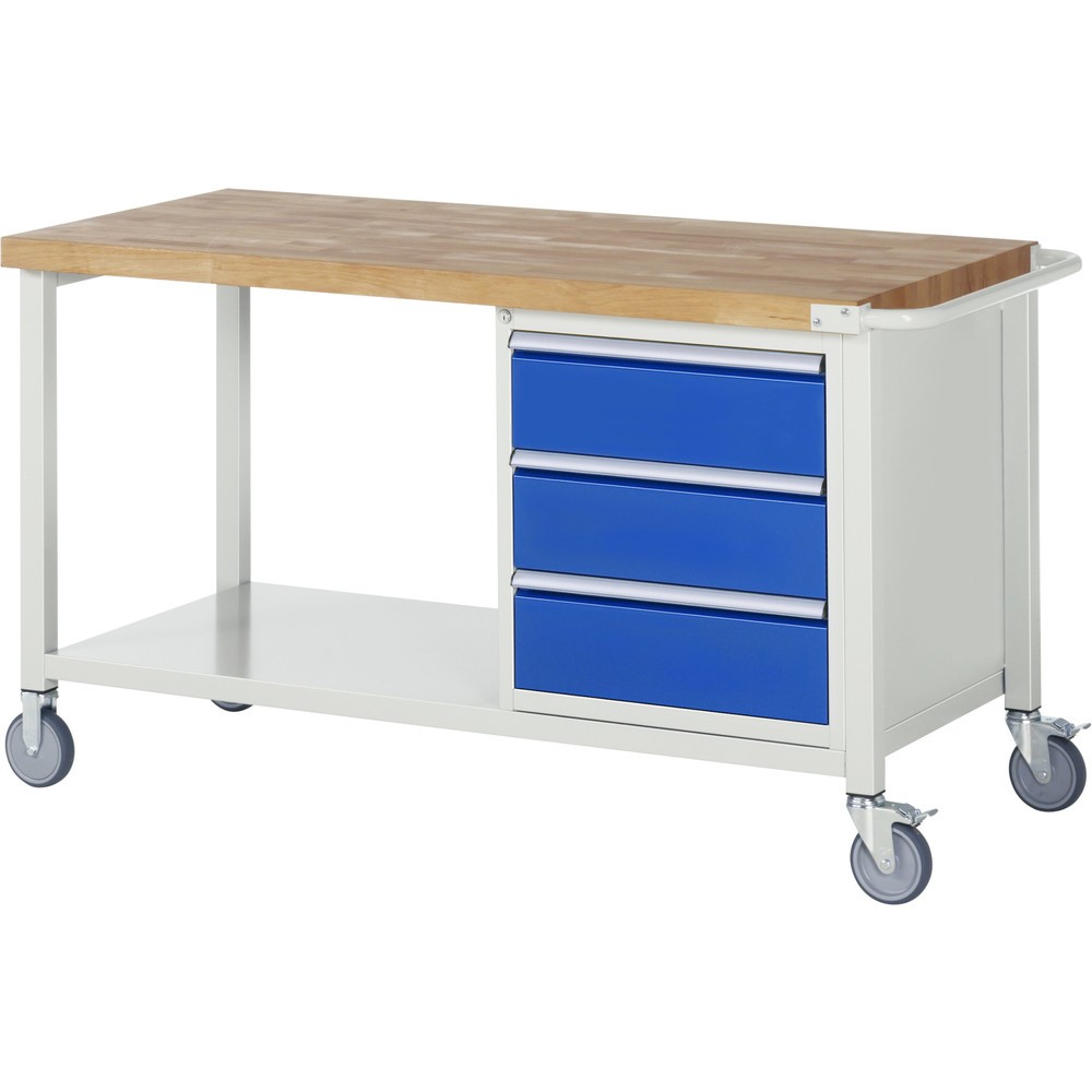 Produktabbildung Nr. 1: RAU Établi mobile série 8000, HxlxP 880 x 1 500 x 700 mm, 1 caisson sous plateau, avec 3 tiroirs