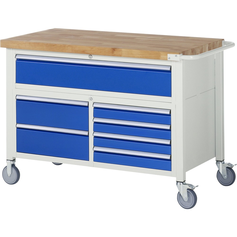 Produktabbildung Nr. 1: RAU Établi mobile série 8000, 1 triple caisson, HxlxP 920-1 120 x 1 250 x 700 mm, 7 tiroirs extractibles à 90 %