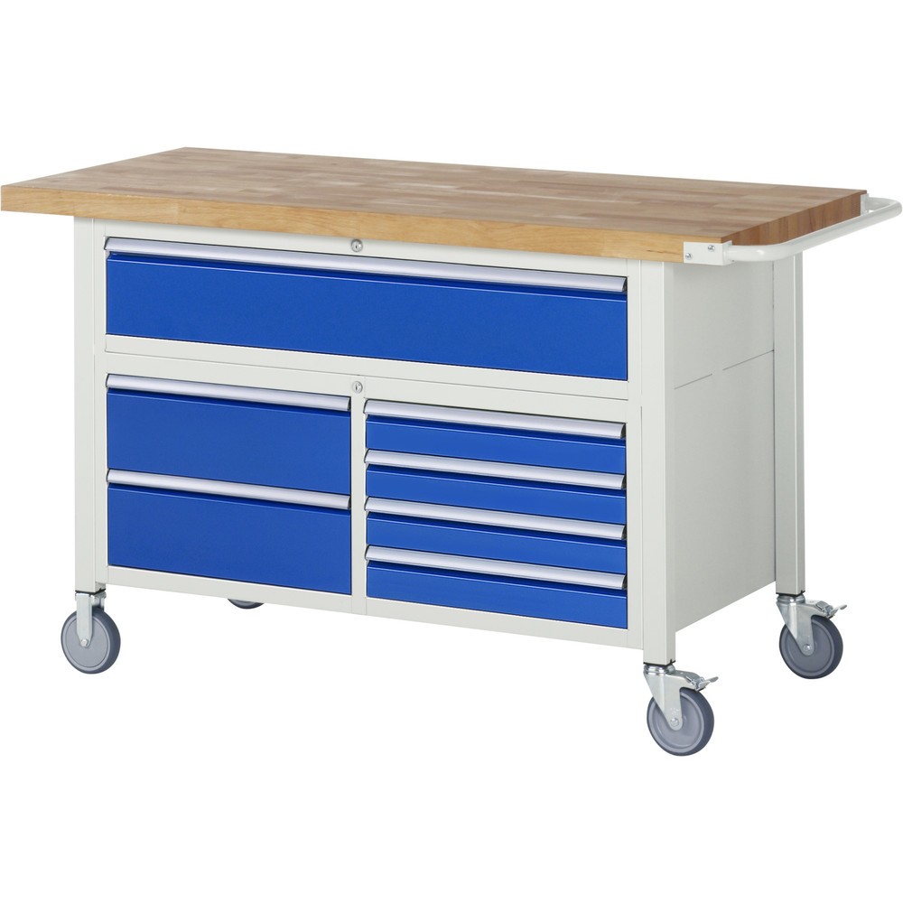Produktabbildung Nr. 1: RAU Établi mobile série 8000, 1 triple caisson, HxlxP 920-1 120 x 1 500 x 700 mm, 7 tiroirs extractibles à 90 %