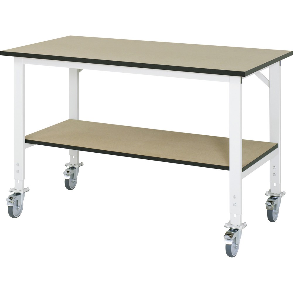 Produktabbildung Nr. 1: RAU Table de travail mobile réglable en hauteur Série TOM, HxlxP 760-1 080 x 1 500 x 800 mm, plan de travail en MDF