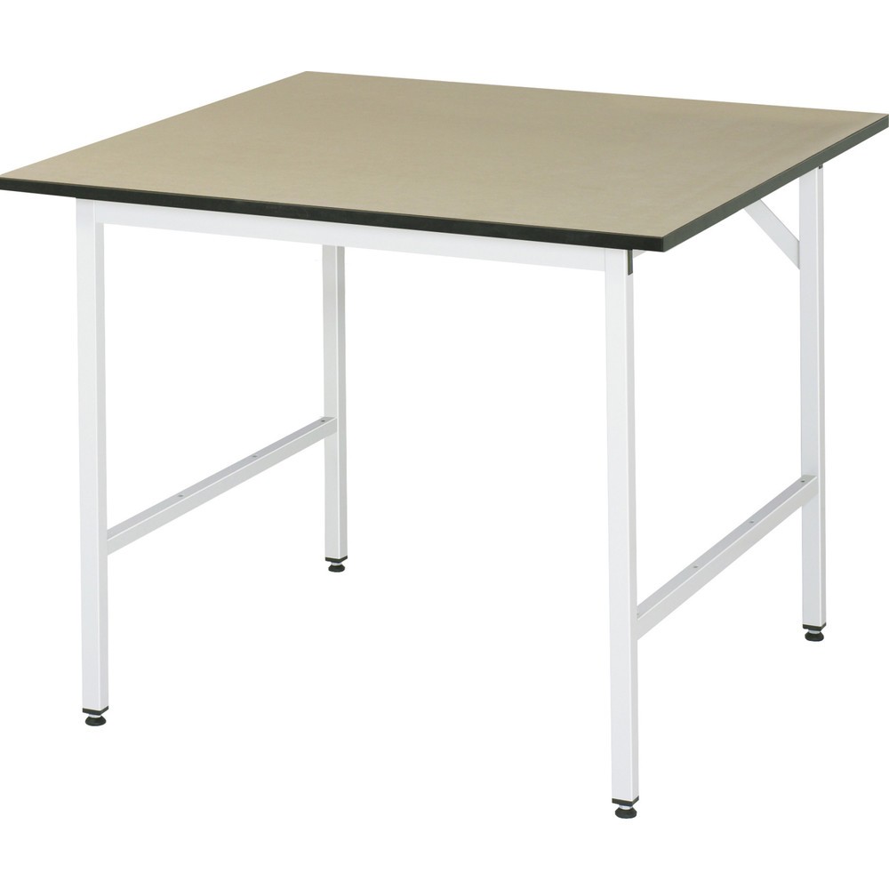 Illustration du produit: RAU Établi réglable en hauteur série JERRY, HxlxP 800-850 x 1 000 x 1 000 mm, Plan de travail en MDF