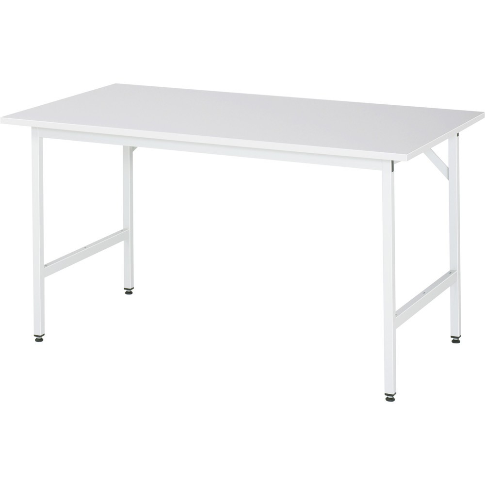 Illustration du produit: RAU Établi réglable en hauteur série JERRY, HxlxP 800-850 x 1 500 x 800 mm, Plan de travail avec revêtement mélaminé EGB