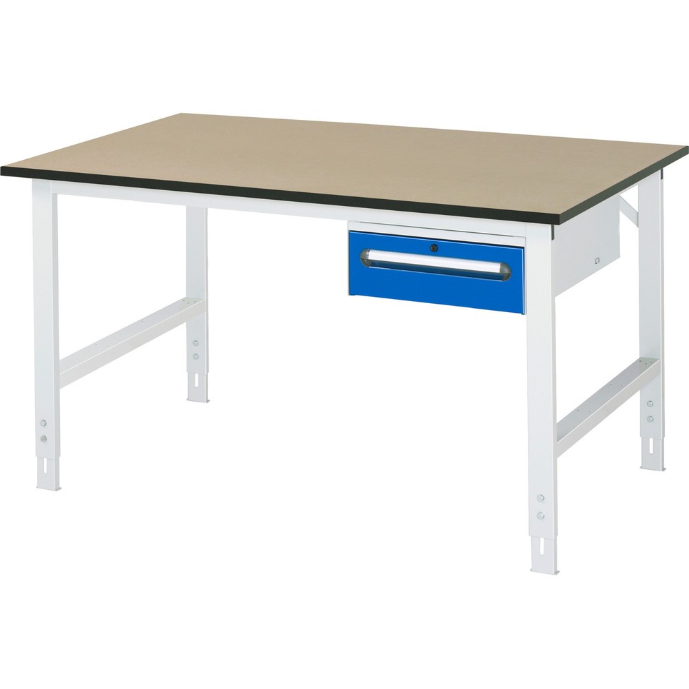 Produktabbildung Nr. 1: RAU Établi réglable en hauteur série TOM, HxlxP 760-1 080 x 1 500 x 1 000 mm, 1 tiroir, Plan de travail en MDF