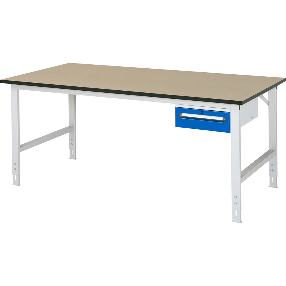 Produktabbildung Nr. 1: RAU Table de travail réglable en hauteur Série TOM, HxlxP 760-1 080 x 2 500 x 1 000 mm, 1 tiroir, Plan de travail en MDF
