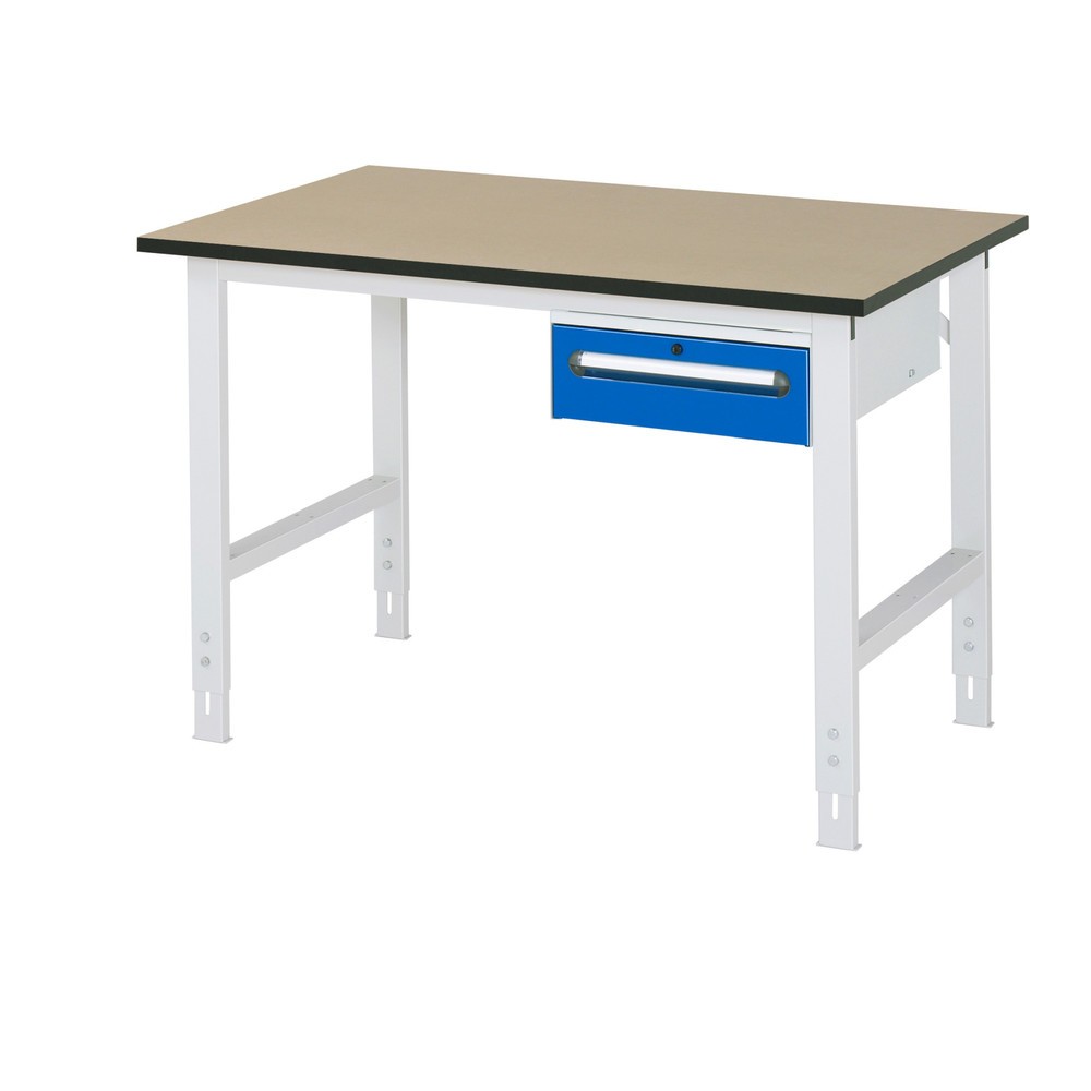 Produktabbildung Nr. 1: RAU Table de travail réglable en hauteur Série TOM, HxlxP 760-1 080 x 1 250 x 800 mm, 1 tiroir, plan de travail en MDF
