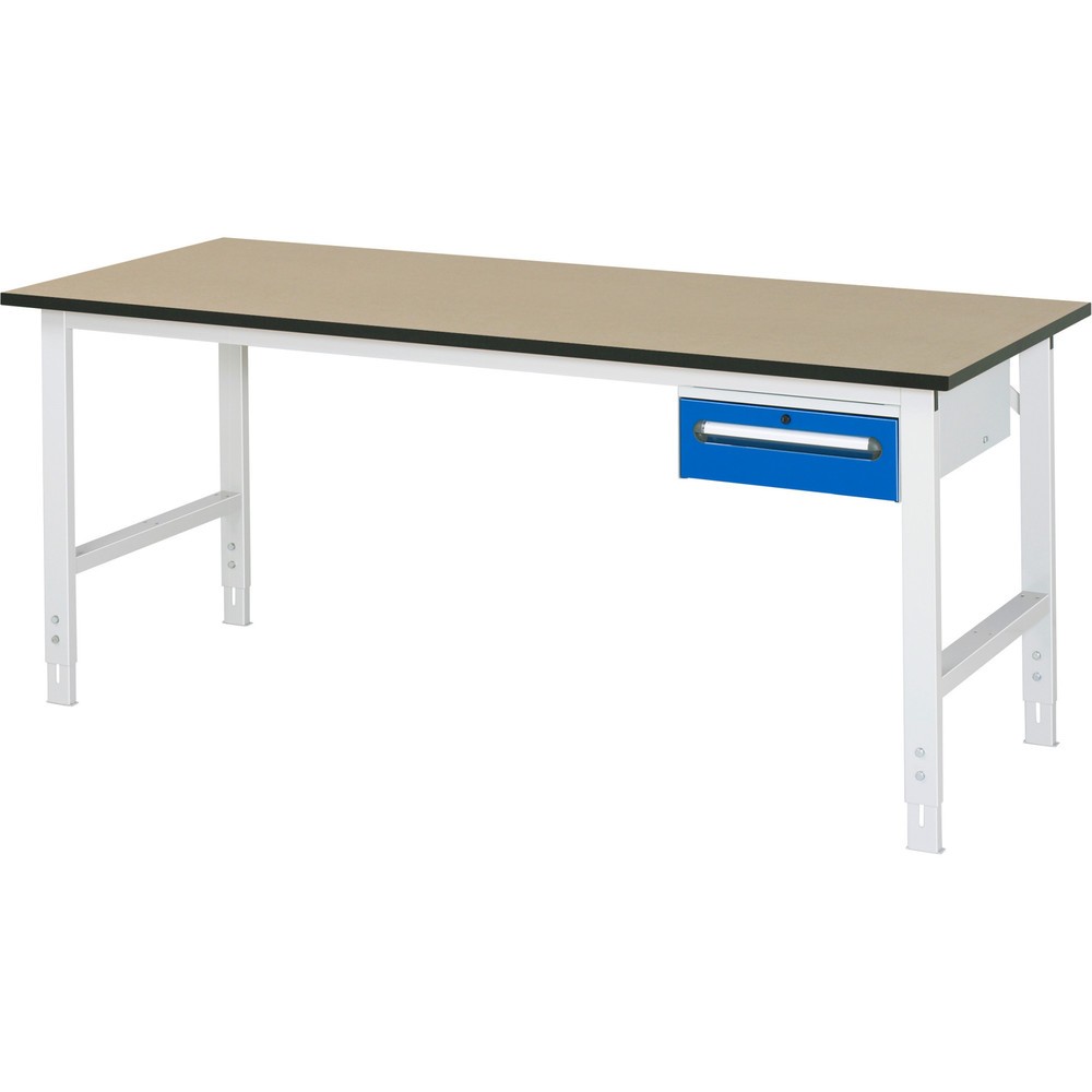 Produktabbildung Nr. 1: RAU Table de travail réglable en hauteur Série TOM, HxlxP 760-1 080 x 2 500 x 800 mm, 1 tiroir, plan de travail en MDF