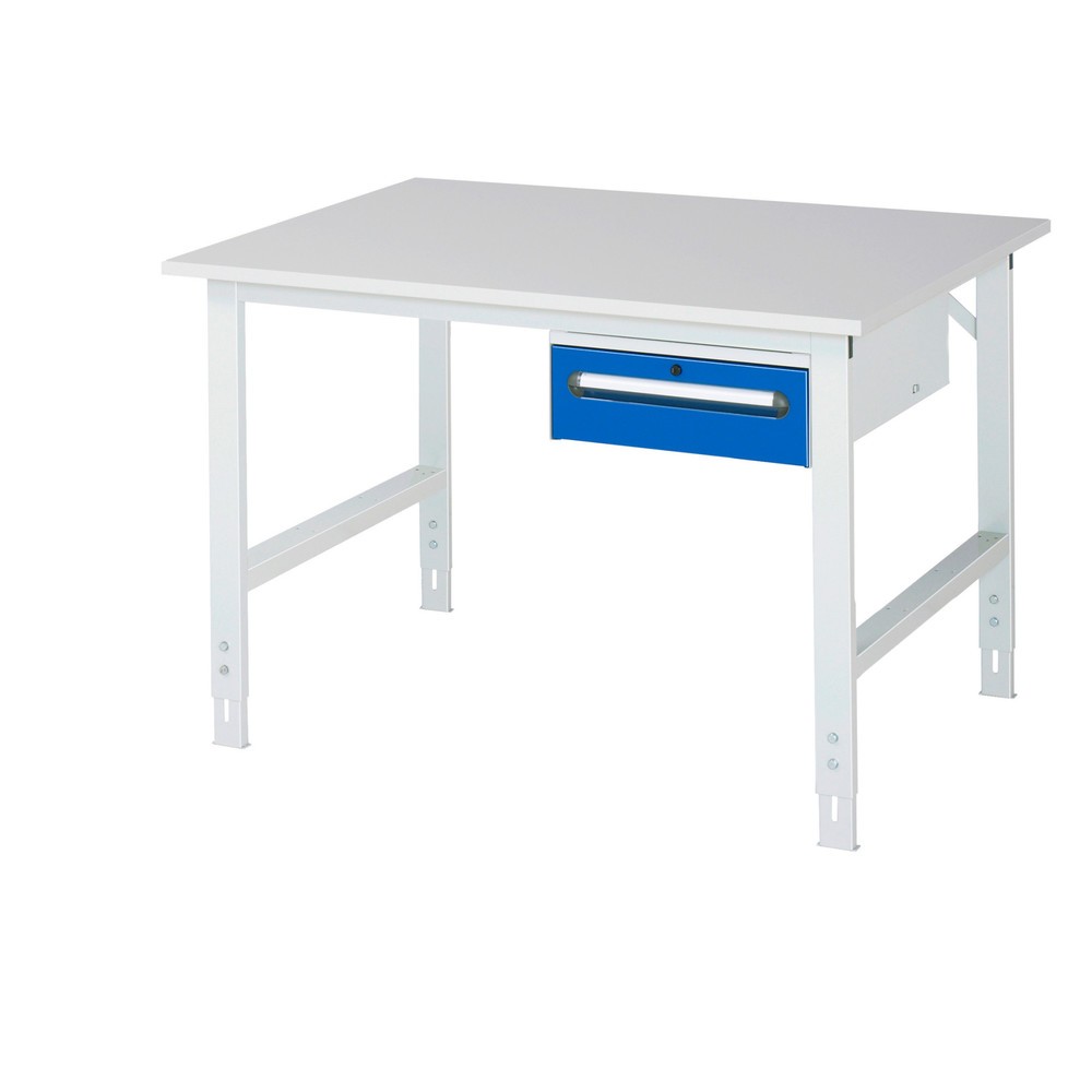 Produktabbildung Nr. 1: RAU Table de travail réglable en hauteur Série TOM, HxlxP 760-1 080 x 1 250 x 1 000 mm, 1 tiroir, plan de travail avec revêtement en mélamine