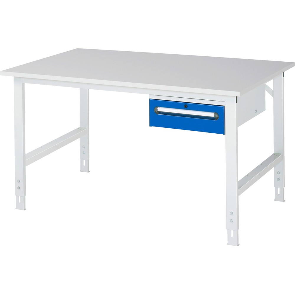 Produktabbildung Nr. 1: RAU Table de travail réglable en hauteur Série TOM, HxlxP 760-1 080 x 1 500 x 1 000 mm, 1 tiroir, plan de travail avec revêtement en mélamine
