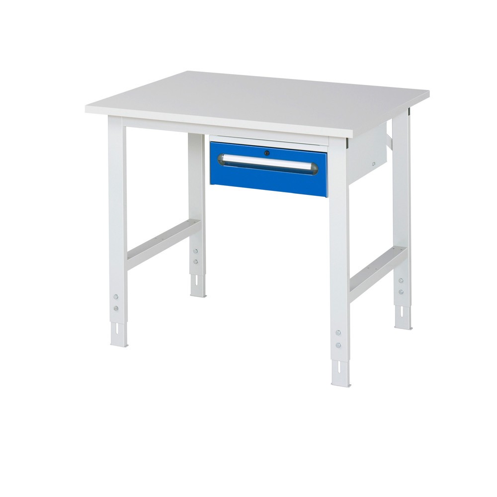 Produktabbildung Nr. 1: RAU Table de travail réglable en hauteur Série TOM, HxlxP 760-1 080 x 1 000 x 800 mm, 1 tiroir, plan de travail avec revêtement en mélamine
