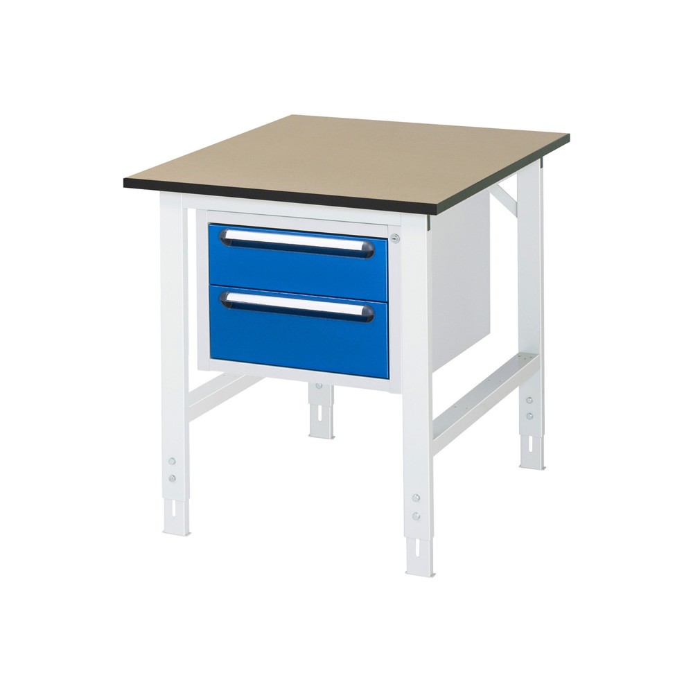 Produktabbildung Nr. 1: RAU Établi réglable en hauteur série TOM, HxlxP 760-1 080 x 750 x 1 000 mm, 2 tiroirs, Plan de travail en MDF