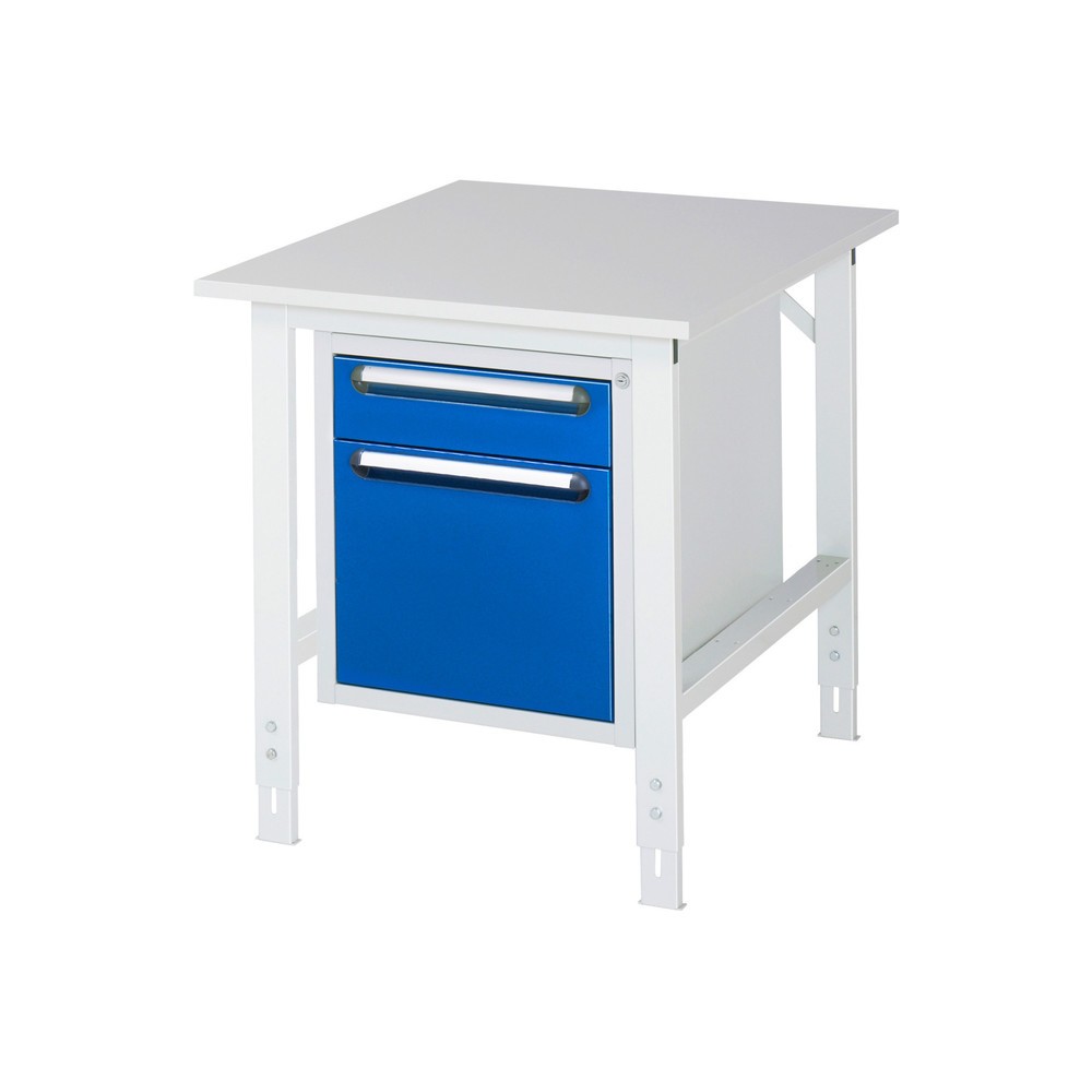 Produktabbildung Nr. 1: RAU Table de travail réglable en hauteur Série TOM, HxlxP 760-1 080 x 750 x 1 000 mm, 2 tiroirs, plan de travail avec revêtement en mélamine