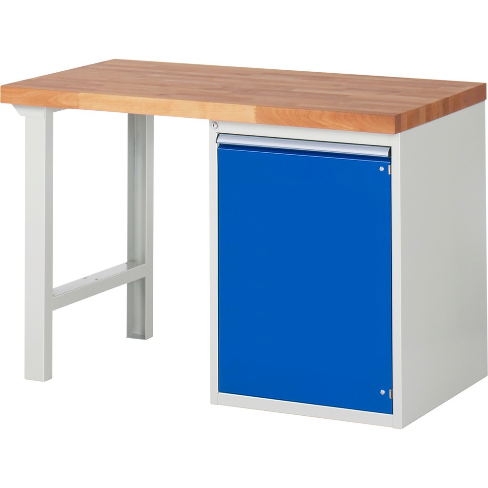 Illustration du produit: RAU Établi série 7000, 1 caisson, HxlxP 840 x 1 250 x 700 mm, 1 porte battante, 1 tablette