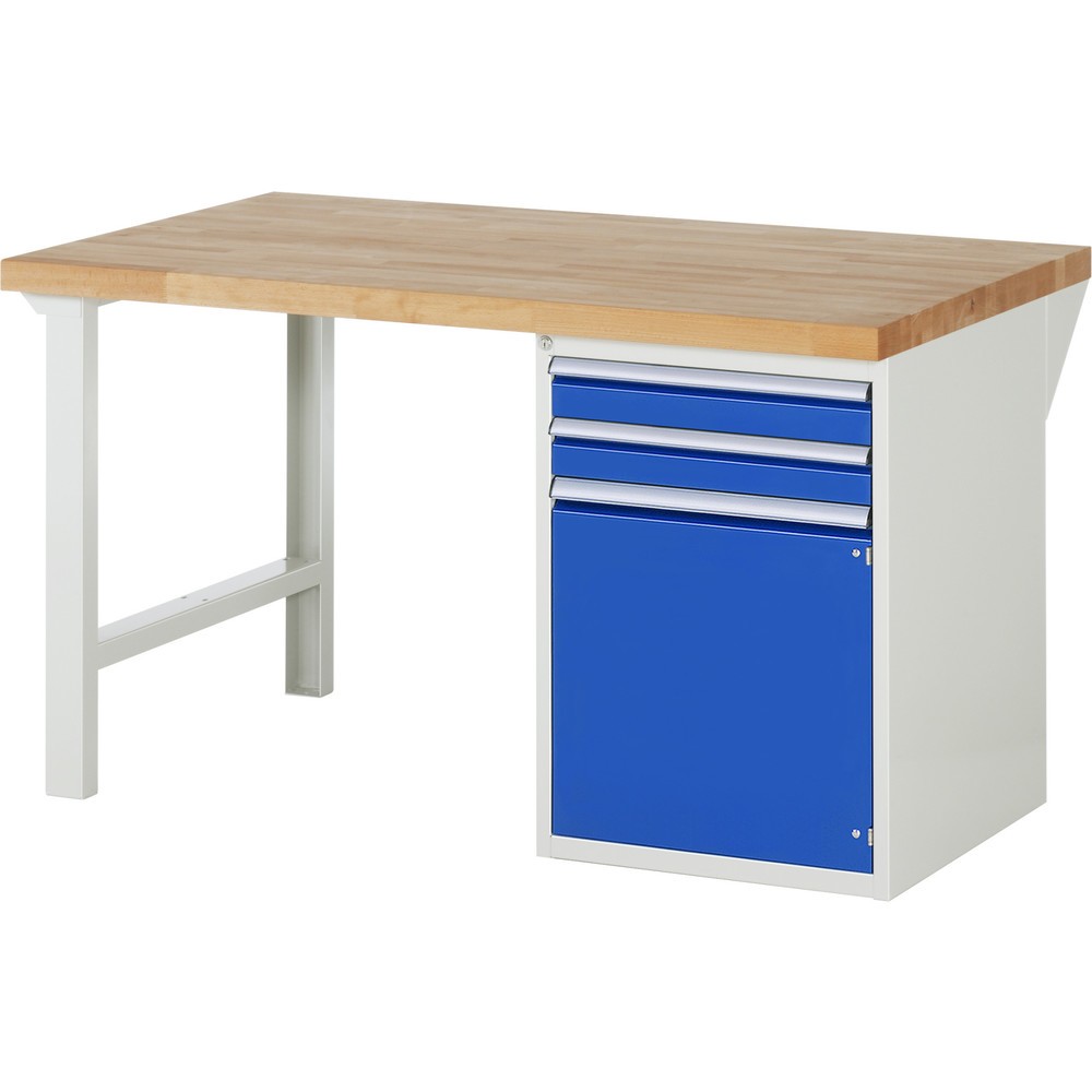 Produktabbildung Nr. 1: RAU Établi série 7000, 1 caisson, HxlxP 890 x 1 500 x 900 mm, 2 tiroirs extractible à 100 %, 1 porte battante, 1 tablette