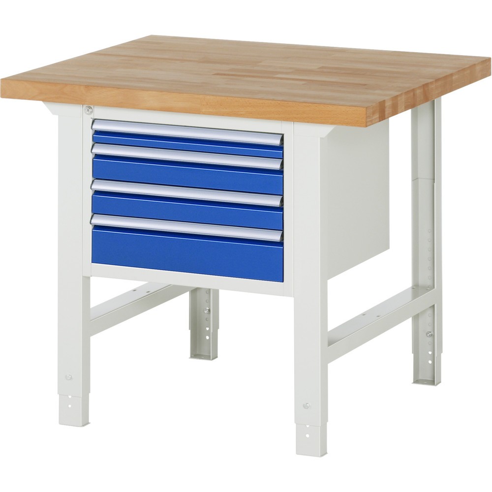 RAU Établi série 7000, 1 caisson, HxlxP 790-1 140 x 1 000 x 900 mm, 4 tiroirs extractibles à 90 % 1 x 60, 2 x 90, 1 x 120 mm N° de l'image du produit 1 : RAU Établi série 7000, 1 caisson, HxlxP 790-1 140 x 1 000 x 900 mm, 4 tiroirs extractibles à 90 % 1 x 60, 2 x 90, 1 x 120 mm