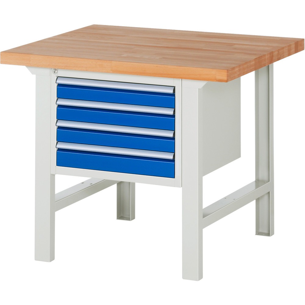 Produktabbildung Nr. 1: RAU Établi série 7000, 1 caissons, HxlxP 840 x 1 000 x 900 mm, 4 tiroirs extractibles à 90% 4 x 90 mm, capacité de charge des tiroirs 100 kg