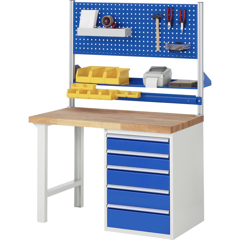 Produktabbildung Nr. 6: RAU Établi série 7000, 1 caissons, HxlxP 840 x 1 250 x 900 mm, 6 tiroirs extractibles à 90% 6 x 120 mm, capacité de charge des tiroirs 100 kg