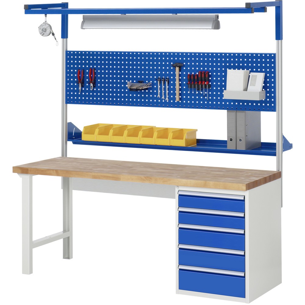 Produktabbildung Nr. 6: RAU Établi série 7000, 1 caissons, HxlxP 890 x 2 000 x 700 mm, 6 tiroirs extractibles à 90% 6 x 120 mm, capacité de charge des tiroirs 100 kg