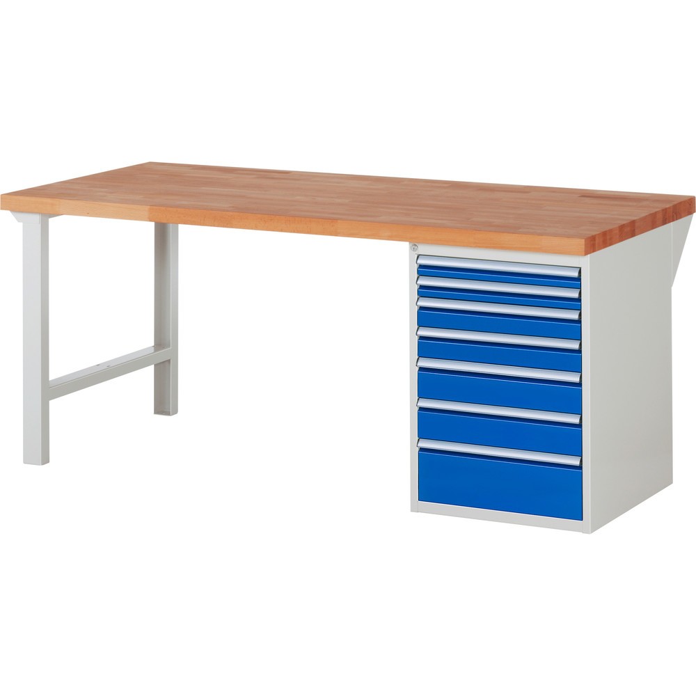 Produktabbildung Nr. 1: RAU Établi série 7000, 1 caisson, HxlxP 890 x 2 000 x 900 mm, 7 tiroirs extractibles à 100%, capacité de charge des tiroirs 100 kg
