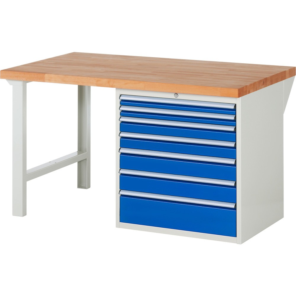 Produktabbildung Nr. 1: RAU Établi série 7000, 1 caisson, HxlxP 890 x 1 500 x 900 mm, 7 tiroirs extractibles à 100%, capacité de charge des tiroirs 100 kg