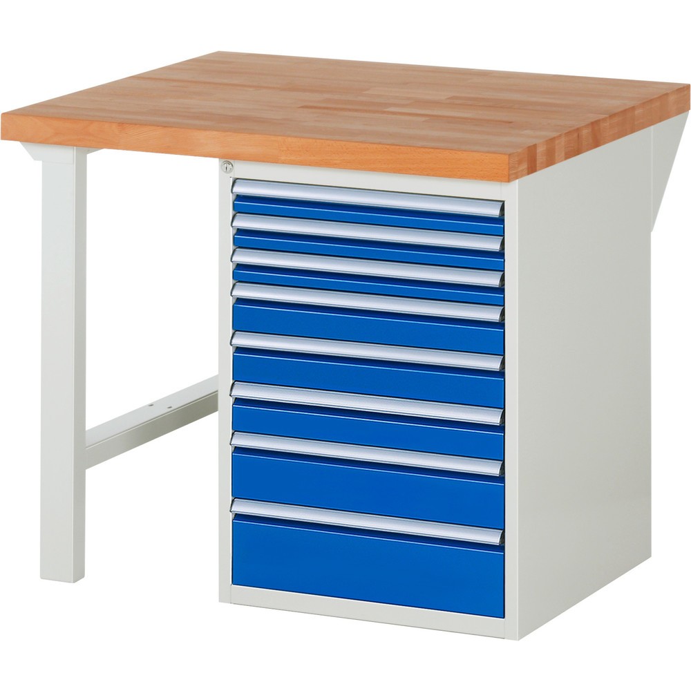 Produktabbildung Nr. 1: RAU Établi série 7000, 1 caisson, HxlxP 890 x 1 000 x 900 mm, 8 tiroirs extractibles à 90%, capacité de charge des tiroirs 100 kg