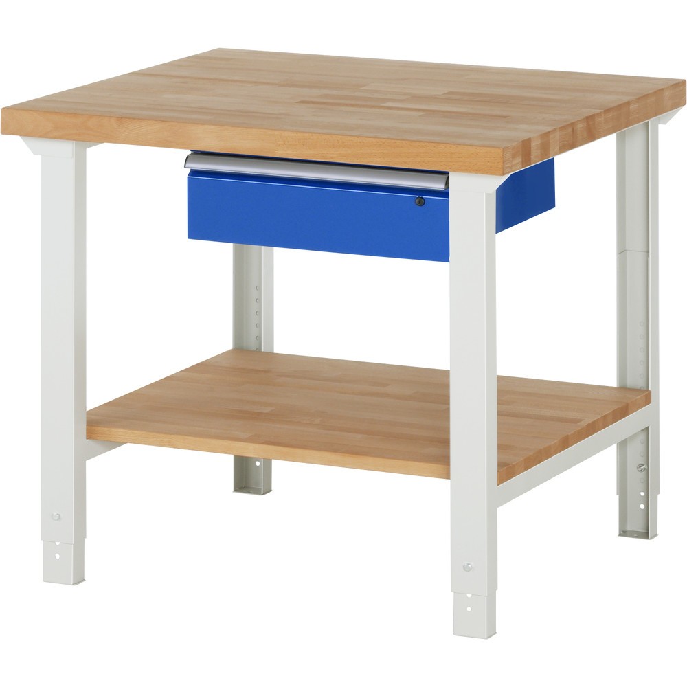 Produktabbildung Nr. 1: RAU Établi série 7000, HxlxP 790-1 140 x 1 000 x 900 mm, tablette inférieure, avec 1 tiroir à droite