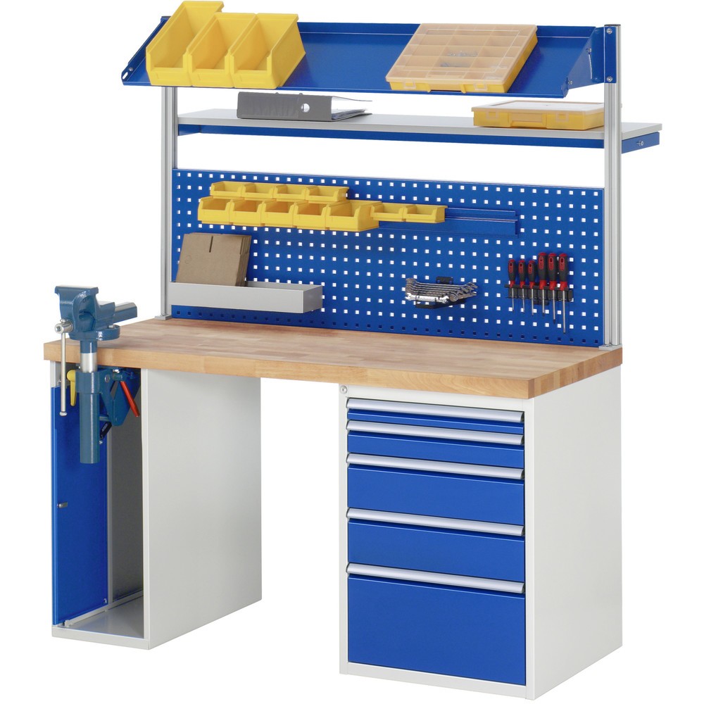 Produktabbildung Nr. 5: RAU Établi série 7000, 2 caissons, HxlxP 890 x 1 500 x 900 mm, 4 tiroirs extractibles à 100%, capacité de charge des tiroirs 75 kg