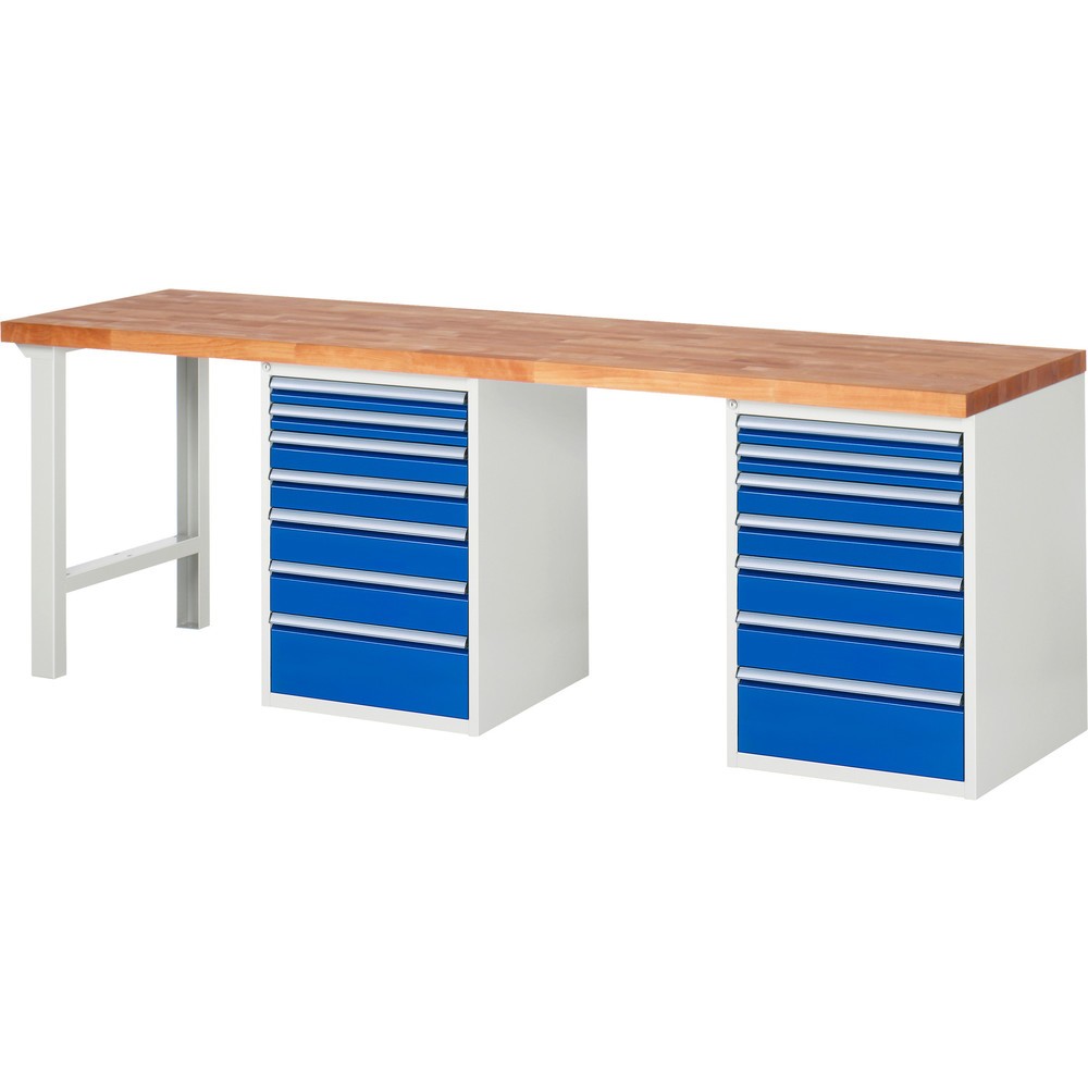 Produktabbildung Nr. 1: RAU Établi série 7000, 2 conteneurs, HxlxP 840 x 2 500 x 700 mm, 14 tiroirs extractibles à 90 %