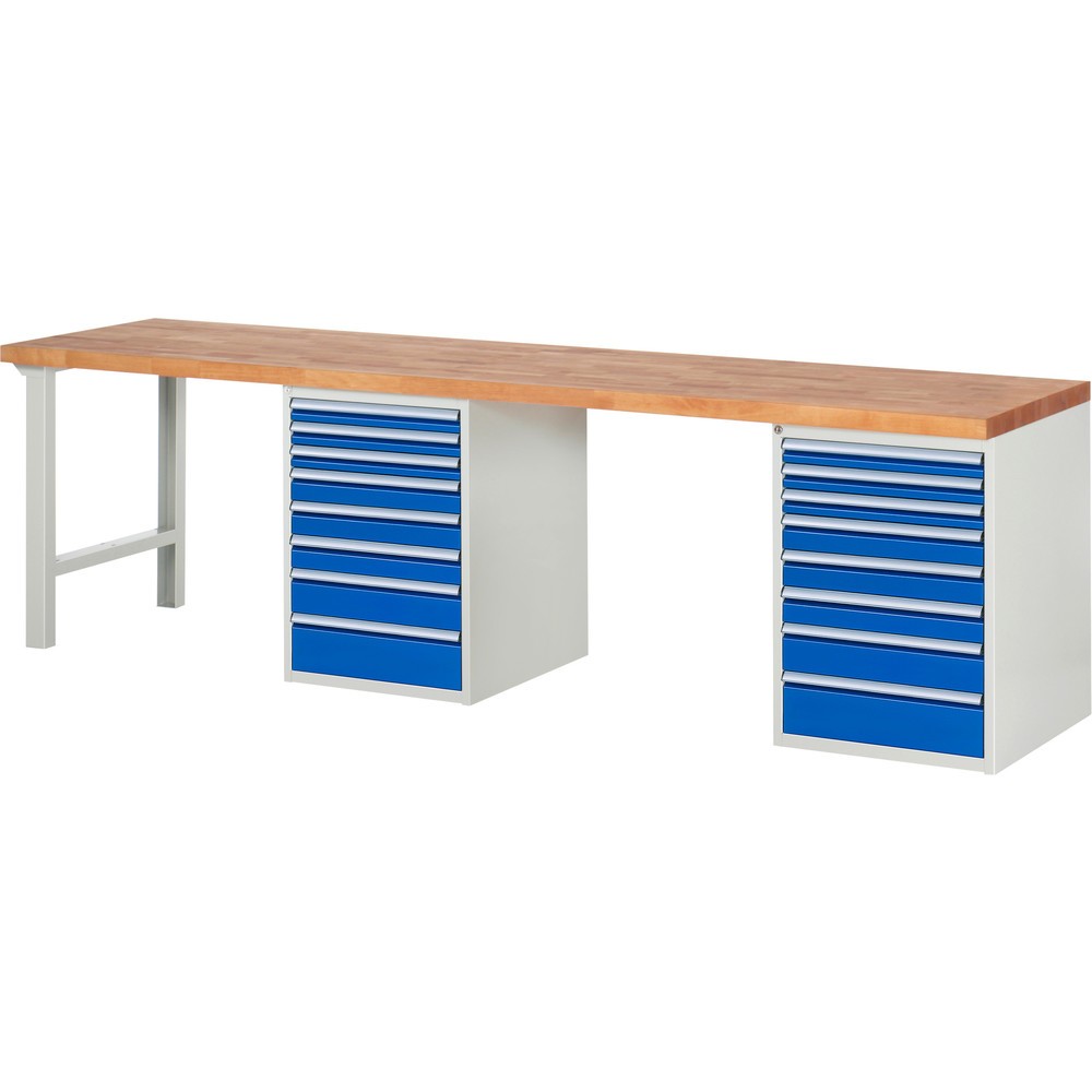 Produktabbildung Nr. 1: RAU Établi série 7000, 2 conteneurs, HxlxP 890 x 3 000 x 700 mm, 16 tiroirs extractibles à 90 %