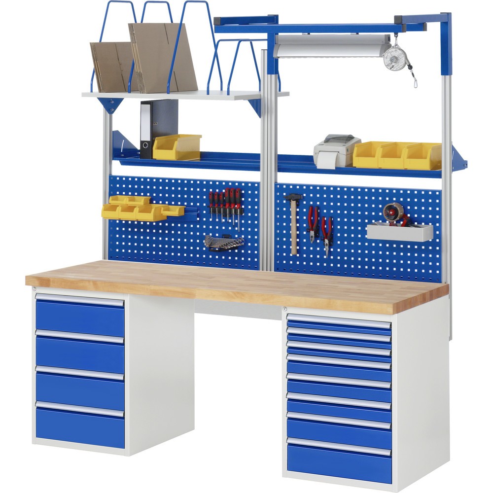 Produktabbildung Nr. 6: RAU Établi série 7000, 2 caissons, HxlxP 890 x 2 000 x 700 mm, 12 tiroirs extractibles à 90 % 3 x 60 mm, 3 x 90 mm, 1 x 120 mm, 1 x 150 mm, 4 x 180 mm