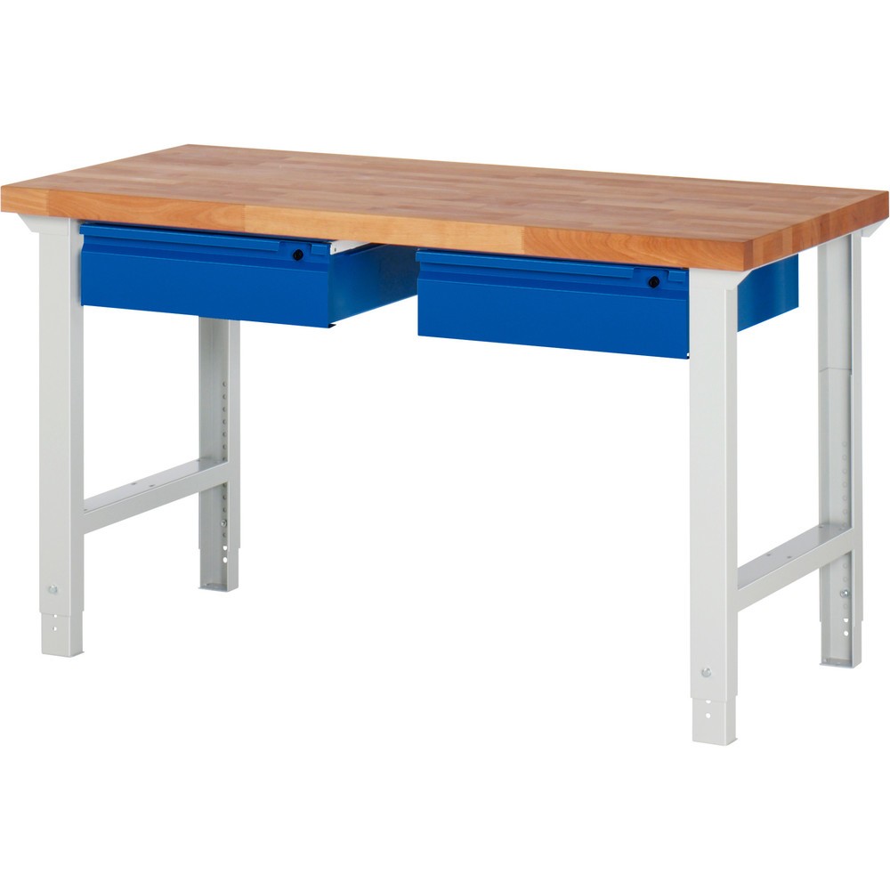 Produktabbildung Nr. 1: RAU Établi série 7000, HxlxP 790-1 140 x 1 500 x 700 mm, 2 tiroirs 2 x 150 mm