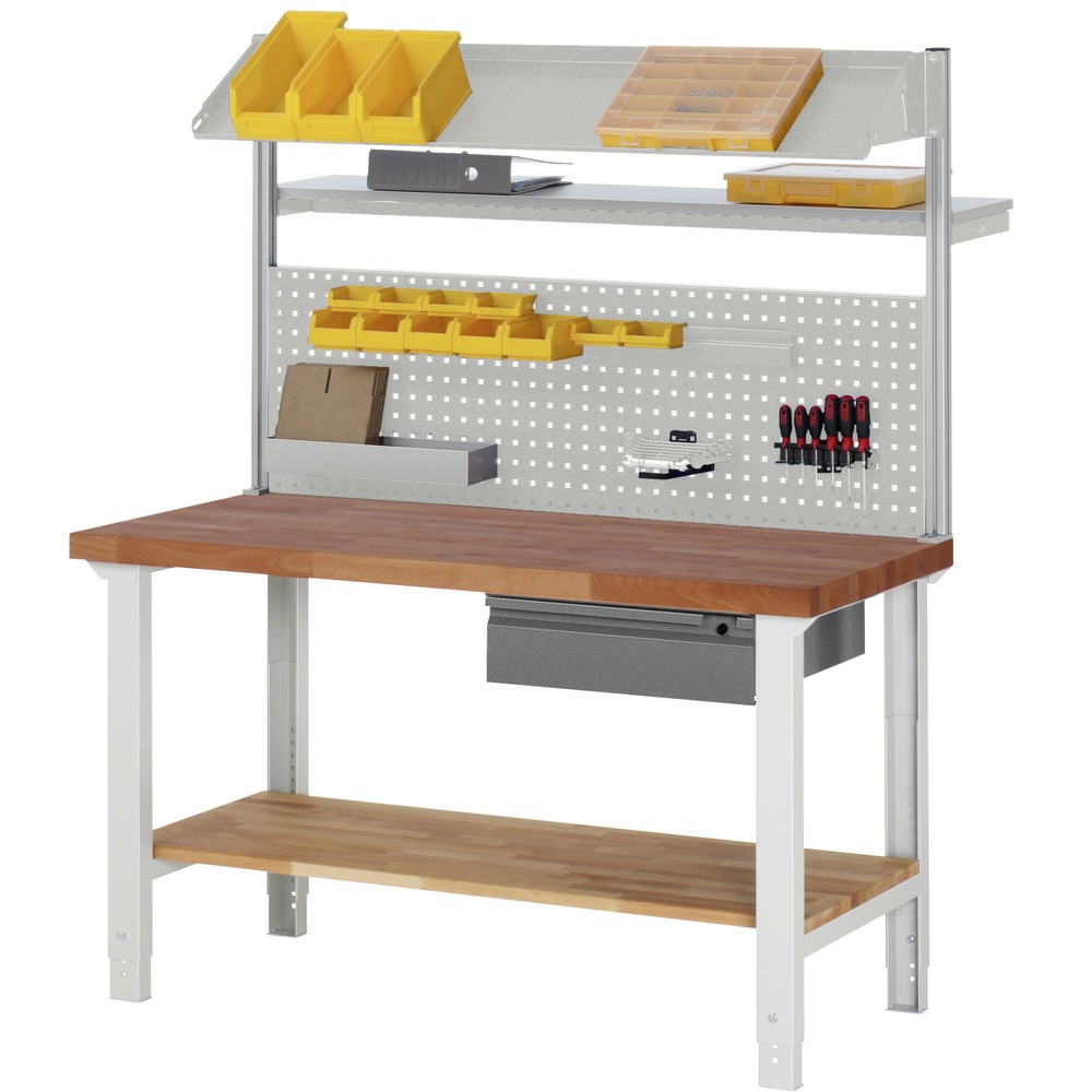 Produktabbildung Nr. 3: RAU Établi Série 7000, plan de travail en hêtre rouge massif, 2 caissons, HxlxP 890 x 1 500 x 700 mm, 8 tiroirs 8 x 180 mm