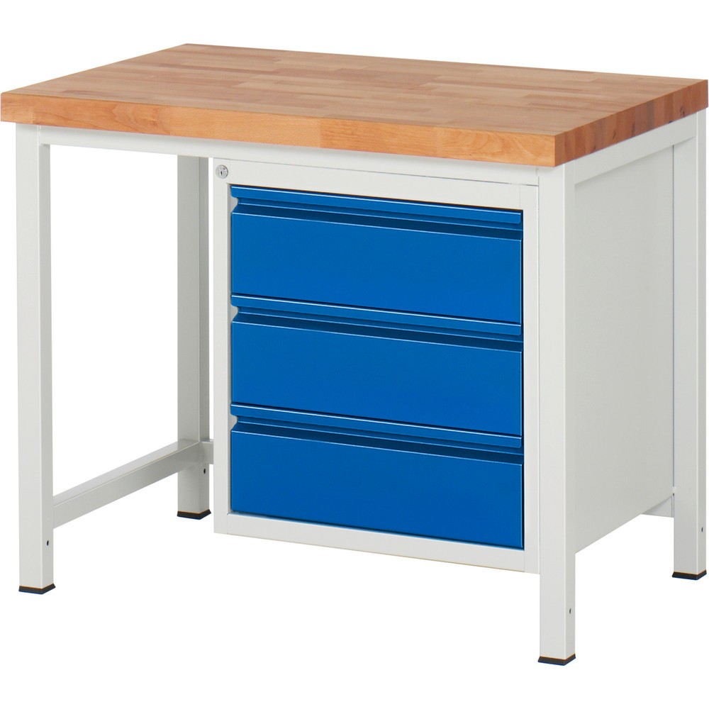 Produktabbildung Nr. 1: RAU Établi série 8000, HxlxP 840 x 1 000 x 700 mm, 3 tiroirs extractibles à 90 % 3 x 180 mm, capacité de charge des tiroirs 100 kg