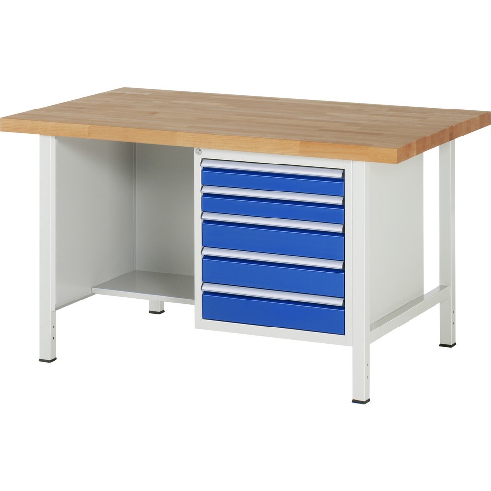 Produktabbildung Nr. 1: RAU Établi série 8000, 1 tablette, HxlxP 840 x 1 500 x 900 mm, 5 tiroirs extractibles à 90 %