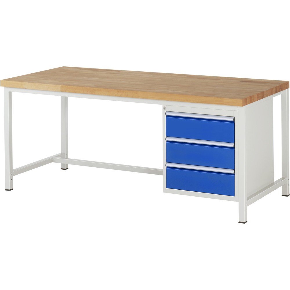 Produktabbildung Nr. 1: RAU Établi série 8000, HxlxP 840 x 2 000 x 900 mm, 3 tiroirs extractibles à 100 % 3 x 180 mm, capacité de charge des tiroirs 100 kg