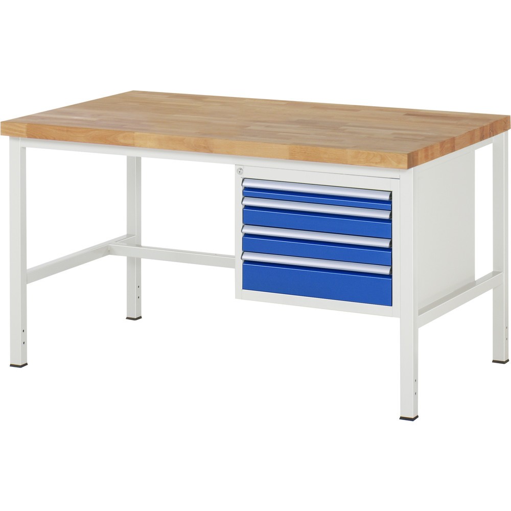 Produktabbildung Nr. 1: RAU Établi série 8000, HxlxP 840-1 040 x 1 500 x 900 mm, 4 tiroirs extractibles à 100 % 1 x 60, 2 x 90, 1 x 120 mm, capacité de charge des tiroirs 100 kg