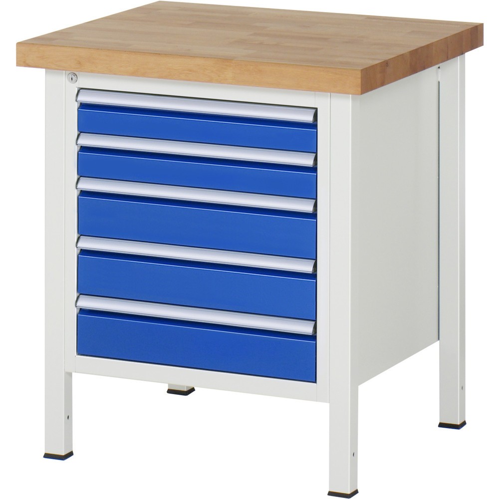 Produktabbildung Nr. 1: RAU Établi série 8000, HxlxP 840 x 750 x 700 mm, 5 tiroirs extractibles à 90 % 2 x 90, 3 x 120 mm, capacité de charge des tiroirs 100 kg