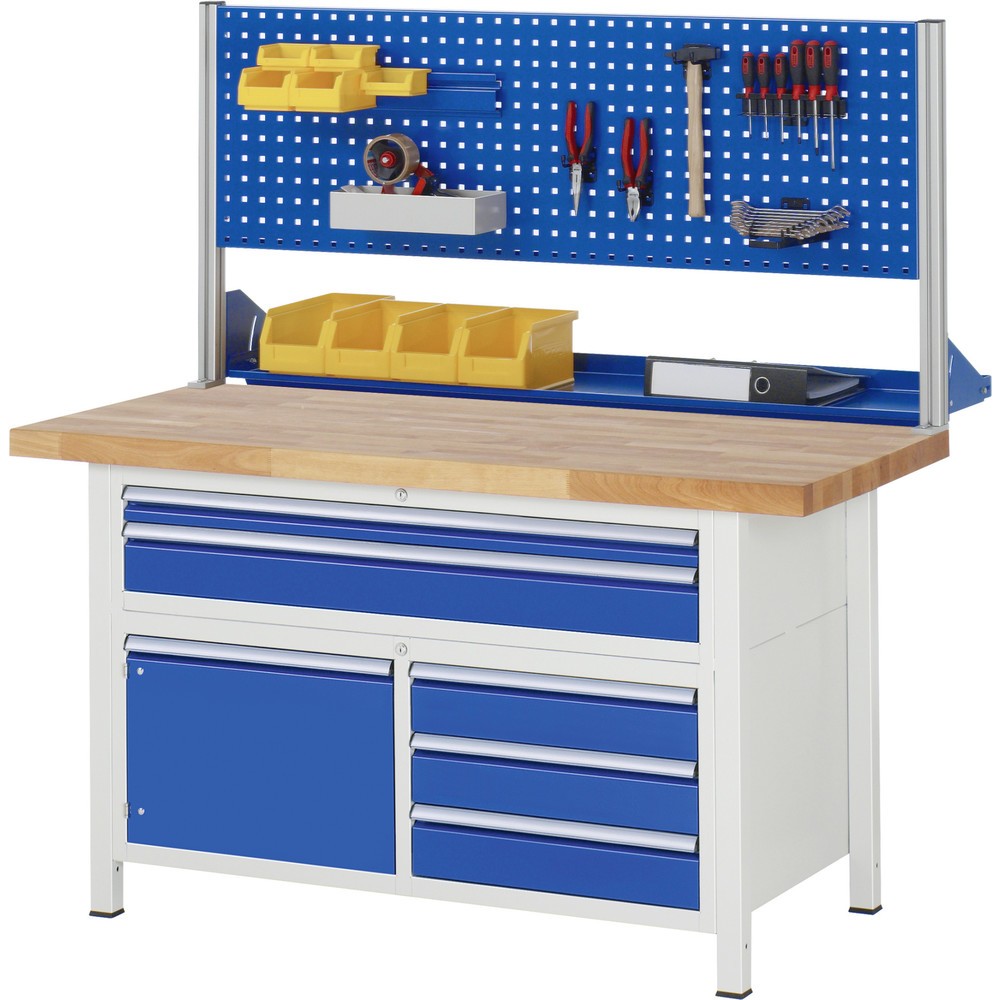Produktabbildung Nr. 5: RAU Établi série 8000, 1 caisson triple, HxlxP 840-1 040 x 1 500 x 700 mm, 7 tiroirs L + 2 XXL, extraction à 90 %