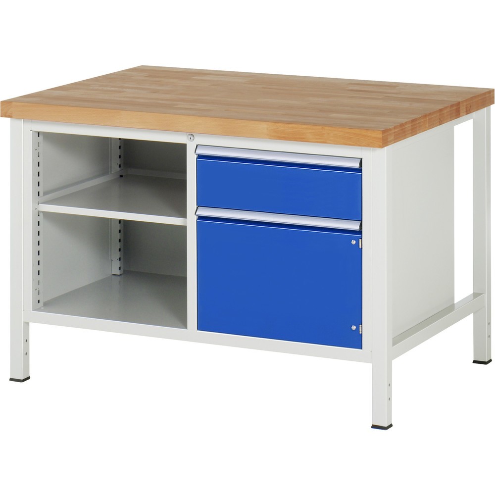 Produktabbildung Nr. 1: RAU Établi série 8000, 1 double caisson, HxlxP 840-1 040 x 1 250 x 900 mm, 1 tiroir, 1 porte battante